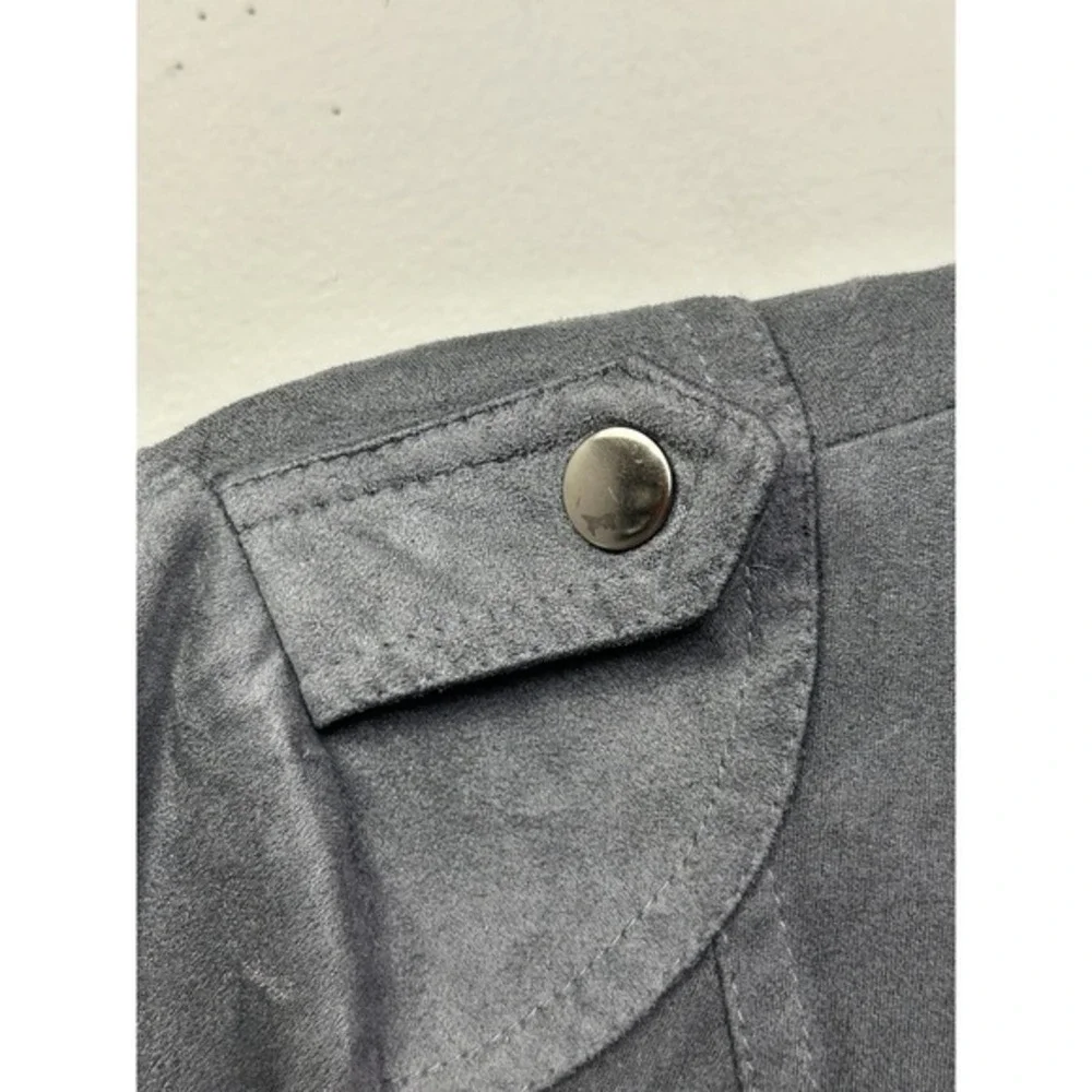 BNCI by Blanc Noir Jacket Womens XS Gray Moto‎ Biker Asymmetrical Zip Suede Look